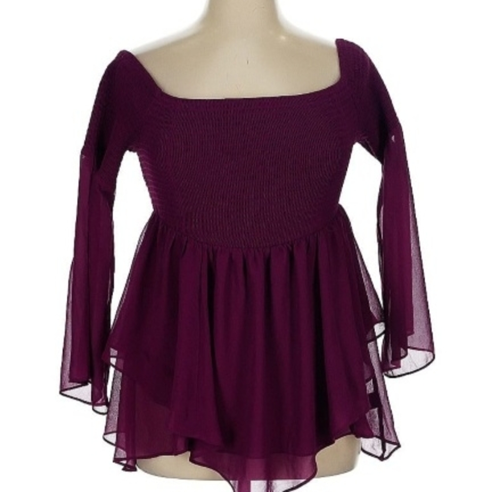 Torrid Asymmetrical Tiered Purple Tunic